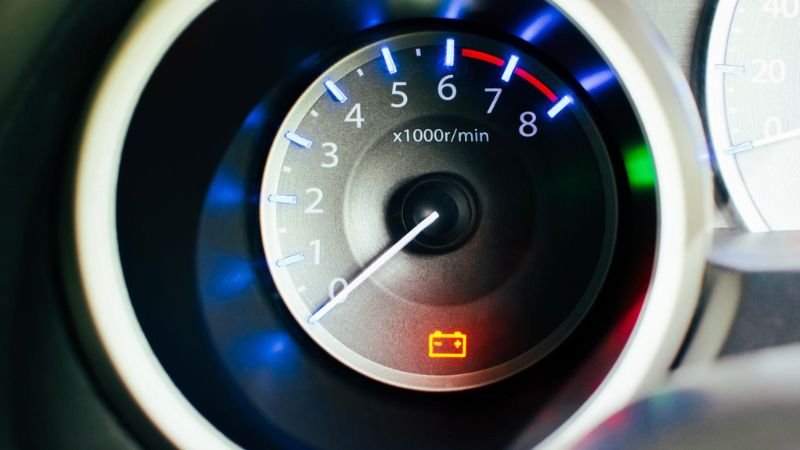 Car battery warning light dashboard battery problem indicator