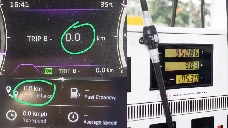 Car mileage calculation formula km per liter example